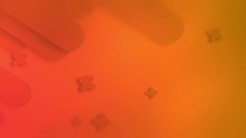 Vibrant abstract background with dynamic orange and red gradient, featuring modern 3D rounded geometric shapes and subtle shadows, perfect for contemporary design projects. video