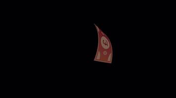 crio dinheiro movimento fundo com solteiro libra nota de banco - desatado ciclo com alfa canal video