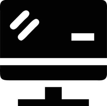Simple modern computer monitor icon desktop display screen technology graphic element vector