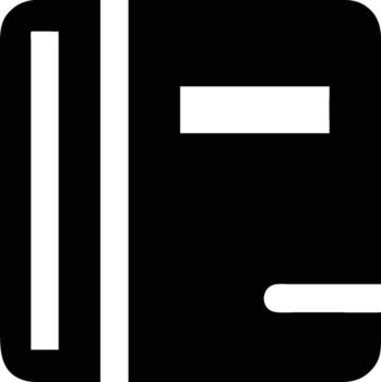 Simple black icon of an open book with pages and cover design element vector