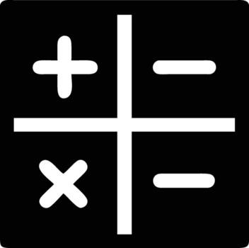 Simple calculator icon with basic math operations plus minus multiply divide symbols vector