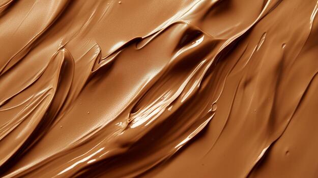 Mocha mousse texture displayed in a smooth and creamy wave on a subtle background photo