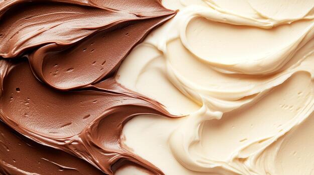 Gradient of mocha mousse transitioning to a light cream texture for culinary presentation photo