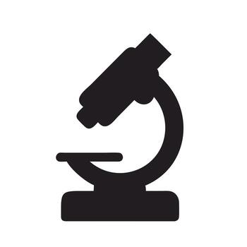 microscopio icono aislado en blanco fondo, un científico instrumento para aumentador pequeño objetos en laboratorio investigación y médico diagnósticos vector