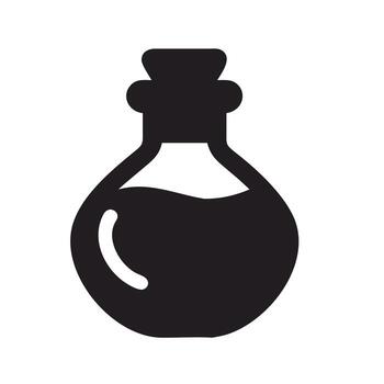 A mysterious potion bottle isolated on white background, filled with a magical elixir for alchemy, witchcraft, and fantasy adventures vector