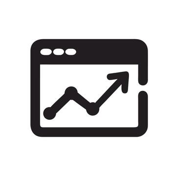 Web page showing an upward trending graph isolated on white background vector