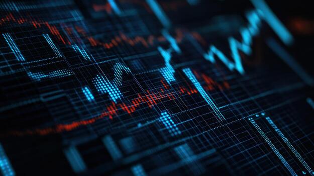 Dynamic financial data displayed on a digital screen photo