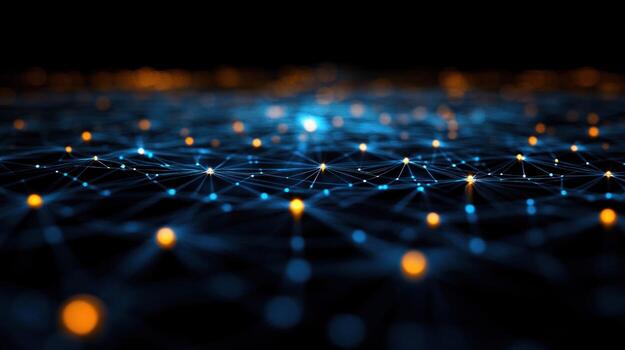 Abstract network of interconnected points photo