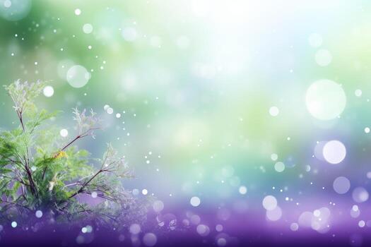 Lavender and sage green abstract bokeh banner for design projects and creative artwork photo