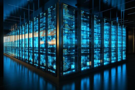 Automated data analysis using ai and deep learning technology for business presentation photo