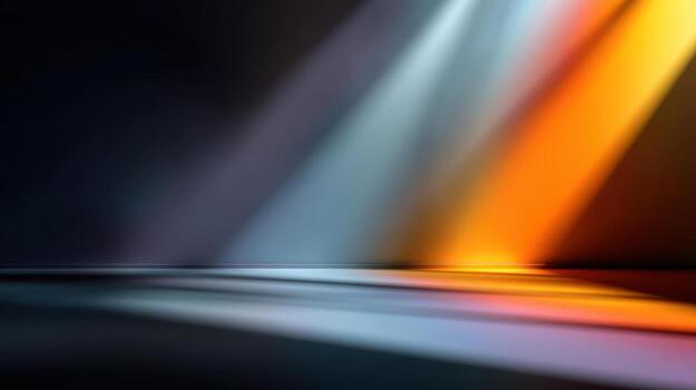 Prism light rainbow beam abstract background dark surface neon glow color gradient soft focus studio light moody minimal design. Prism light photo