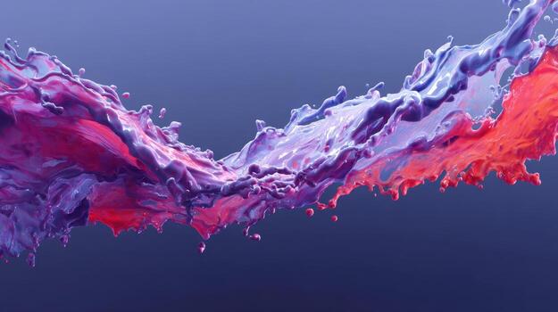 Neon liquid splash purple red abstract motion wave flow of neon liquid splash purple and red, dynamic abstract motion with glossy texture photo