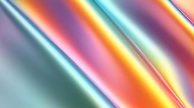 Iridescent gradient holographic texture pastel rainbow silky wave metallic sheen abstract pattern colorful light soft glow photo