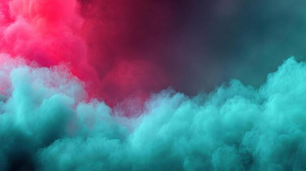 Neon smoke background abstract vapor cyan cloud pink glow moody haze gradient fog dreamy texture soft swirl. Atmospheric art evokes calm energy photo