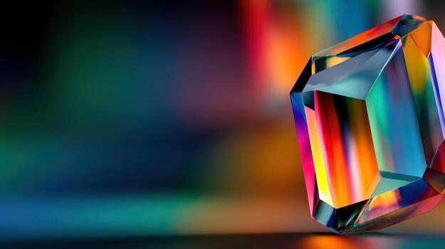Rainbow prism crystal refraction spectrum glass abstract colorful geometric photo