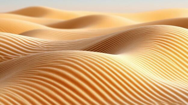 Golden sand dune texture pattern ripples golden light soft shadow minimal desert landscape with calm emotion photo
