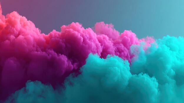 Neon smoke vibrant color cyan magenta abstract cloud gradient soft texture dreamy mood Glowing neon smoke cloud with vibrant cyan and magenta photo