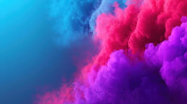 Glowing neon smoke cloud vibrant cyan magenta purple gradient abstract dreamy mood photo