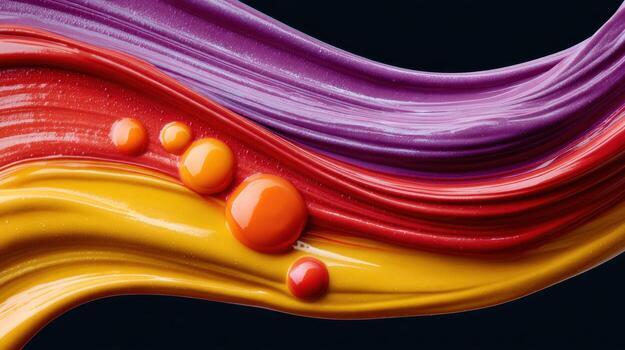 Paint splash vibrant color abstract macro liquid swirl Dynamic paint splash vibrant color abstract macro liquid swirl over dark background photo