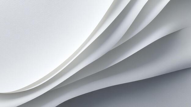 Curved paper white minimal abstract texture gradient soft folds uplift mood with gentle light and shadow for modern design use photo