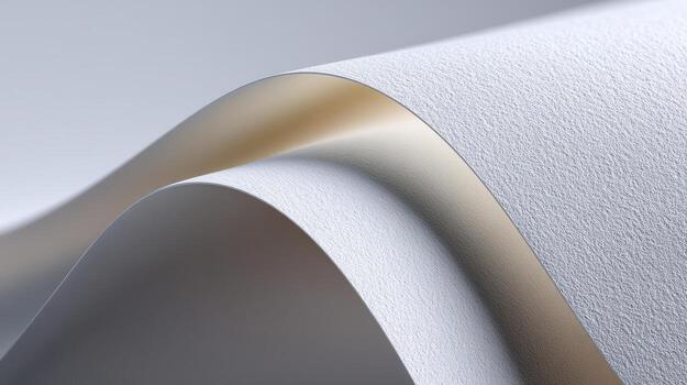 Curved paper textured surface soft light minimal design neutral tone abstract wave macro detail gentle shadow. Curved paper textured surface soft photo