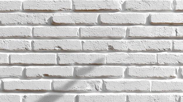 White brick wall clean texture minimal background modern interior bright surface horizontal pattern plaster mortar rustic detail photo