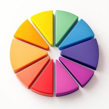 A colorful pie chart on a white background photo