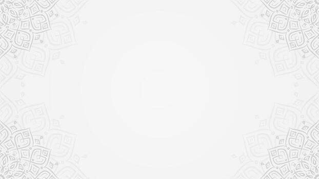 Flat Clean Ornamental Mandala Horizontal Background Design with Symmetric Geometric Borders Layout vector