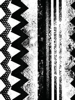 Zigzag Grunge Texture with Halftone Patterns vector