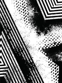 Chaotic Grunge Texture with Splattered Ink and Dotted Patterns vector