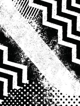 Abstract with Shapes and Grunge Noise Halftone Background vector