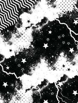 Chaotic Grunge Background with Zigzag and Star Patterns vector
