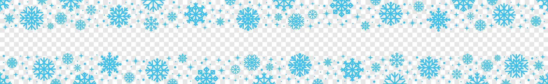 Snowflake pattern on a transparent background. Winter snowflake ornament and decoration. Hand drawn snowflakes silhouette. Snowflake icons set vector