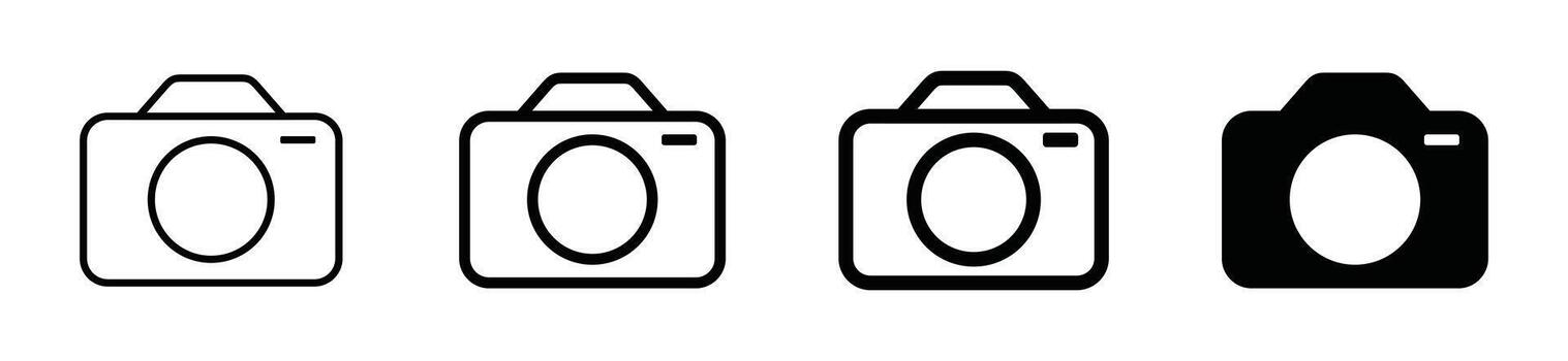 Camera icons set. Photo camera icon symbol. Photography camera lens for app and website vector