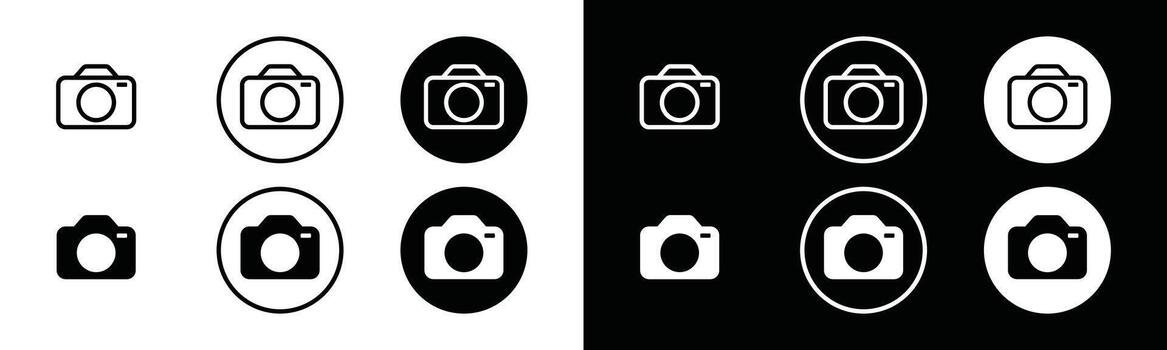 Camera icons button set. Photo camera icon symbol. Photography camera lens for apps and websites, illustration vector
