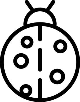 Minimalistic Rounded Outline Bug Icon vector