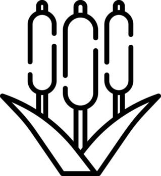 Minimalistic Modern Rounded Outline Reeds Icon vector