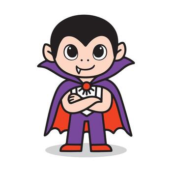 dracula, vampire character illustration on white background vector