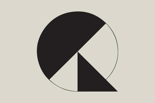 resumen geométrico diseño presentando negro y blanco formas en un neutral antecedentes vector