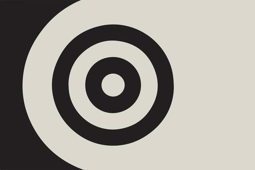 Abstract black and white concentric circles on a light background vector