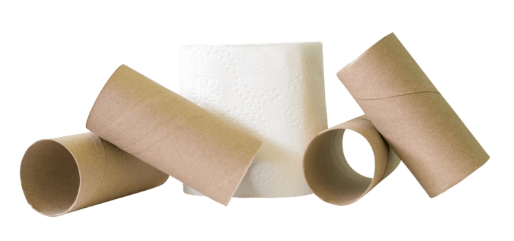 pañuelo de papel papel rodar o baño papel rodar con núcleos o pañuelo de papel papel tubos en apilar aislado con recorte camino en archivo formato png