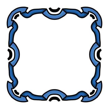 decorativo cuadrado azul marco frontera con resumen ornamental estilo vector