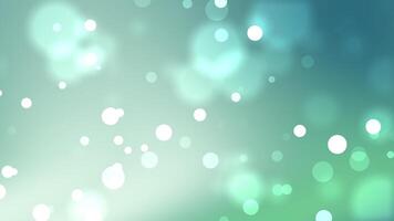 verde cerceta bokeh fundo com suave brilhando abstrato luz círculos video