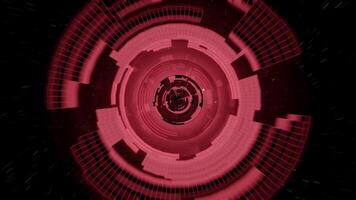 röd tech hud hyperspace tunnel slinga video