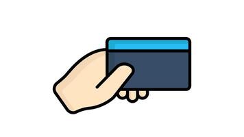Payment card icon animation. Secure, Fast and easy digital transactions symbol. Transparent background alpha channel video