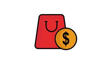 inköp ikon animation. enkel, snabb och säkra uppkopplad handla transaktion symbol. transparent bakgrund alfa kanal video