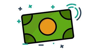 Money icon animated. animated icon related to bill and payment. suitable for user interface, provide visual feedback and more. alpha channel video