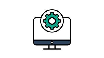 desenvolvimento ícone animação. Inovativa, inteligente e profissional crescimento estratégia símbolo. transparente fundo alfa canal video