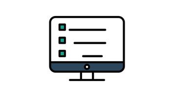 Monitor icon animation. Real time, clear and effective tracking and control symbol. Transparent background, alpha channel video