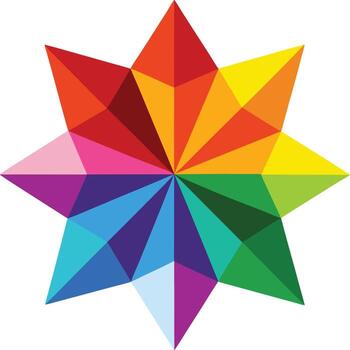 arco iris caleidoscopio resumen con agudo prisma Arte prismático diseño vector